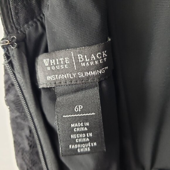 White House Black Market Instantly Slimming Black Lace Bandage Sheath Dress 6P - Picture 7 of 11